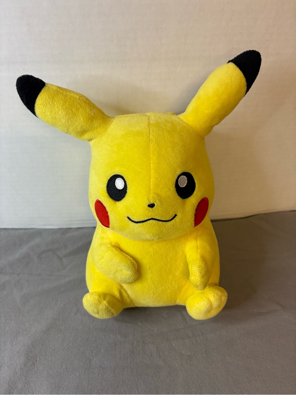 Pokemon Yellow Pikachu Plush with Black Ear Tips and Red Cheeks